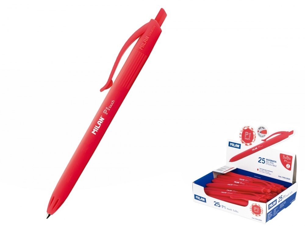 PEN MILAN P1 TOUCH RED, BOX 25 PCS.